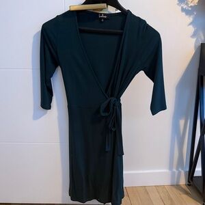Lulus Dark Green Wrap Dress